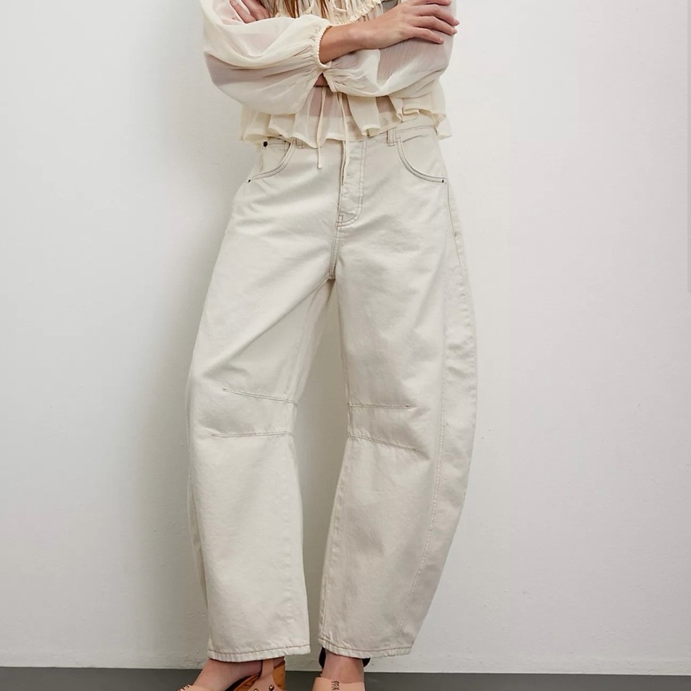 We The Free Good Luck Mid-Rise Barrel Jeans
